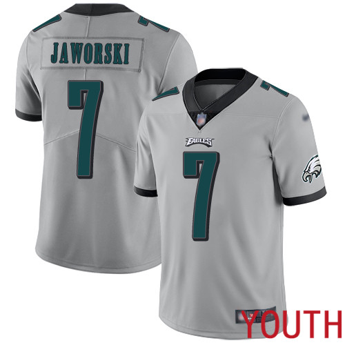 Youth Philadelphia Eagles #7 Ron Jaworski Limited Silver Inverted Legend NFL Jersey Football->women nfl jersey->Women Jersey